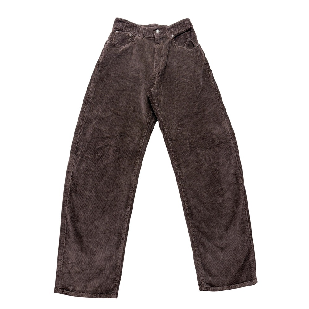 Madewell Curvy Balloon Corduroy Pants Womens 25 Brown Tapered Ankle NW861
